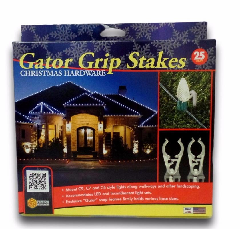 Outdoor Walkway/Home Lighting Gator Grip Stakes Plastic Snap Light Holders 