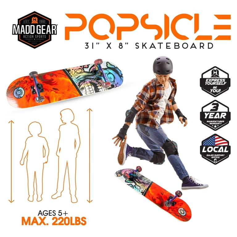 Madd Gear Skateboard 31 x 8 Inch Grind Complete Canadian Maple