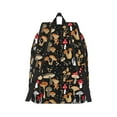 thumbnail image 2 of Naloa Various Mushrooms Canvas Backpack for Men Women Rucksack Casual Travel Daypack College Tote Satchel Bookbag for Teens-Medium, 2 of 7
