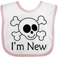 thumbnail image 3 of Inktastic I'm New Cute Skull Baby Boys or Girls Baby Bib, 3 of 4