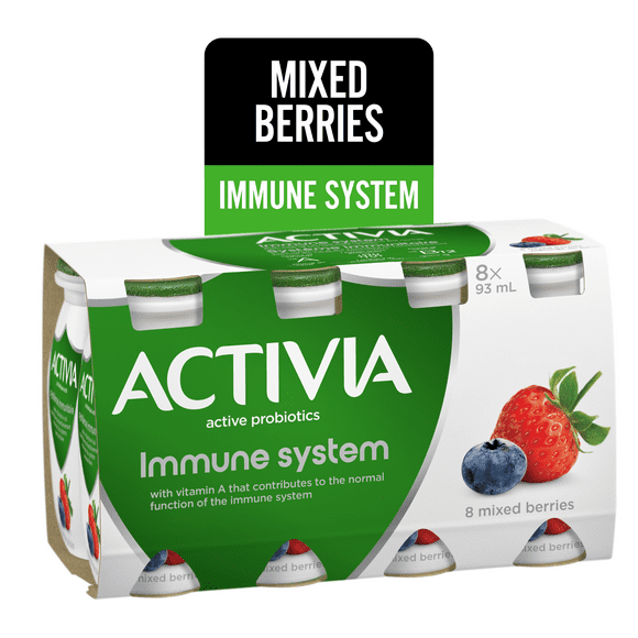 Activia Probiotic Yogurt Drink, Mixed Berries, Immune System, Activia drinks berries 8 x 93ml
