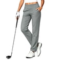 thumbnail image 6 of Usloyux Women Plus Size Straight Leg High Waisted Trousers with Pockets Active Fit Long Pants Casual Work Daily Wear, Gray S, 6 of 8