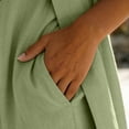 thumbnail image 5 of Womens Cotton Linen Maxi Sundress with Cardigan 24 Piece Summer Outfits Flowy Long Dress Elbow Sleeve Open Front Vacation Sets Green, 5 of 8