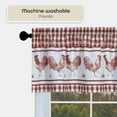 thumbnail image 4 of PowerSellerUSA 3 Piece Kitchen Curtain Set, Gingham Tier Pair and Valance, Country Rooster Decor for Kitchen and Living Room, Premium Buffalo Plaid Curtains, 58" W x 24" L, Burgundy, 4 of 7