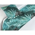 thumbnail image 3 of Tropical Bed Runner Set, Exotic Concept Palm Monstera Leaves Hand-Drawn Watercolor Illustration, Decorative Bedding Scarf & a Pillow Sham for Hotels Homes, Twin, Seafoam and Pale Blue, by Ambesonne, 3 of 3