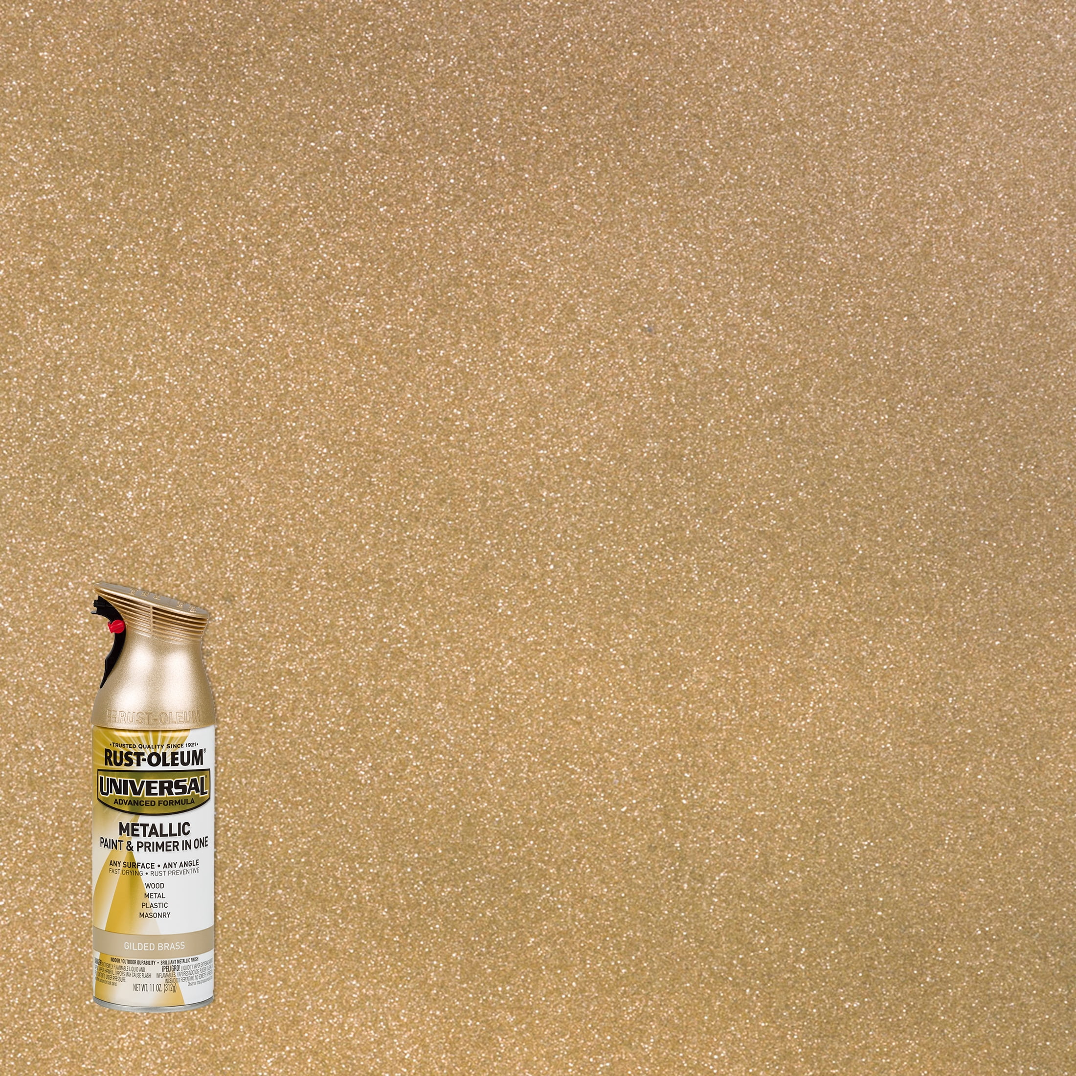 Gilded Brass, Rust-Oleum Universal All Surface Interior/Exterior Metallic Spray Paint, 11 oz