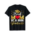 thumbnail image 3 of 【New Arrival】Proud Mom of a 2026 Graduate Graphic T-Shirt Glitter Graduation Cap Family Celebration Casual Short Sleeve Black Crewneck Tops, 3 of 7