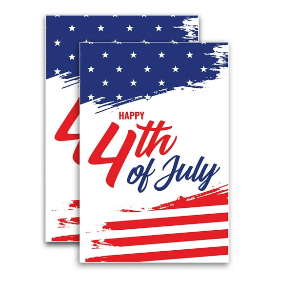 Happy 4th of July (24" X 36") Vinyl Decal Only (Pack of 2) |Sign|Sticker|Poster