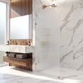 thumbnail image 2 of VIGO VG6094MGFL3478 3.0" L -34.0" W -77.88" H Arden 34" x 78" Frameless Shower Screen with Fluted Glass in Matte Gold Fluted Glass Matte Gold Frameless, 2 of 13