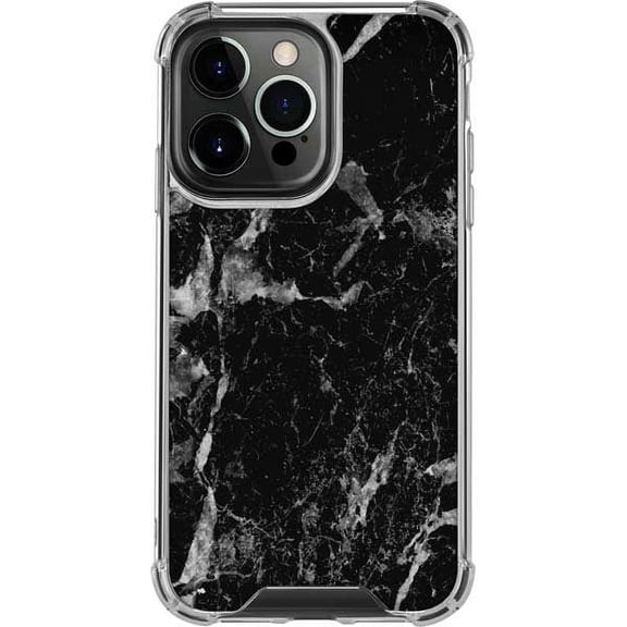 Skinit Marble Crushed Black iPhone 14 Pro Clear Case