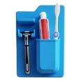 thumbnail image 1 of Organizador de artículos de tocador de silicona, soporte impermeable para cepillo de dientes, estante autoadhesivo, 1 of 7