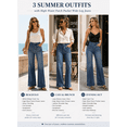 thumbnail image 4 of DOKOTOO Women's Wide Leg Jeans High Waisted Stretchy Straight Leg Denim Pants with Pockets Loose Fit Trendy Jeans for Casual (Sizes 4-18), 4 of 8