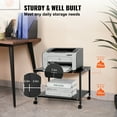 thumbnail image 4 of VEVOR Printer Stand, Under Desk 2 Tier Printer Stand, Printer Cart with Storage Shelves for Printer, Scanner, Fax, Home Office Use, CARB Certified, Black, 4 of 9