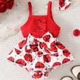 thumbnail image 2 of Gubotare Baby Girl Summer Romper Baby Girl Romper Dress Fly Sleeve Smocked Dress Cute Baby Summer Clothes 0 3 6 9 12 18 24 Months (Red,Size 6-9 Months), 2 of 3