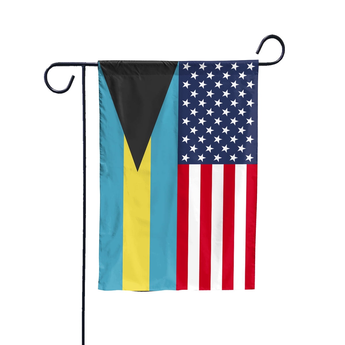 American Bahamasian Flag Bahamas Friendship U.S.A Memorial Day Patriotic For House Flag, Double-Sided Decorative Outdoor Flag, Patriotic Polyester Yard Flag 29.5 x 39.5 in