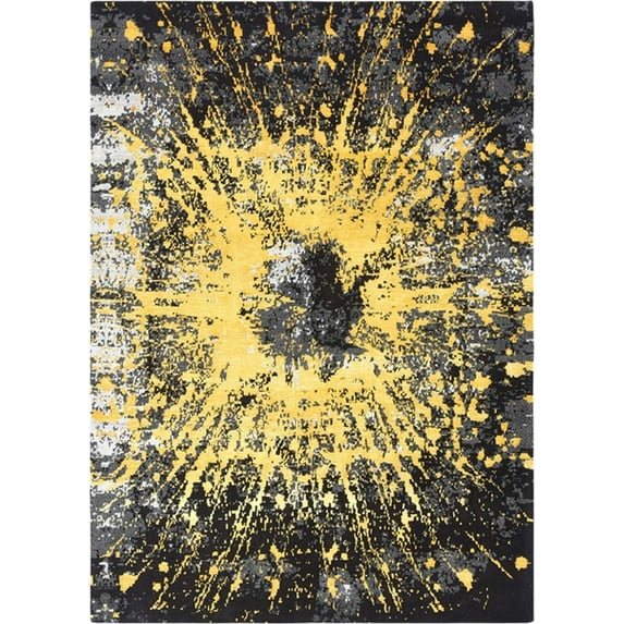 Ahgly Company Machine Washable Indoor Rectangle Industrial Modern Burgundy Brown Area Rugs, 5' x 8'