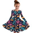 thumbnail image 1 of Odeerbi Niñas Vestido de Patinadora Floral Acampanado Vestidos de Princesa 4-14 Años Niñas Vestido de Patinadora Cuello Redondo Vestido de Manga Larga, 1 of 4
