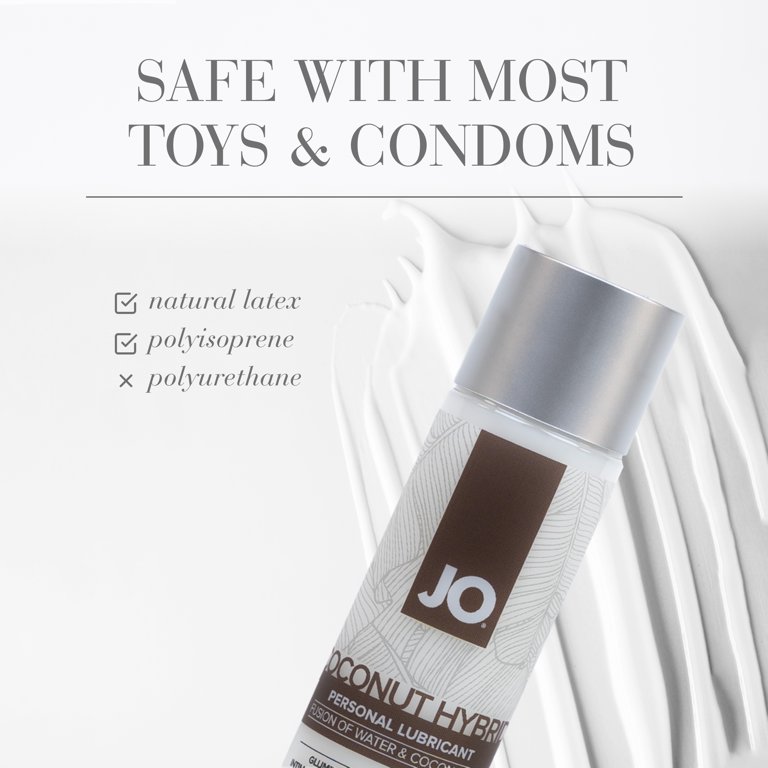 coconut oil safe for personal lubricant System JO Premium Water Based Personal Hybrid Lubricant with Coconut, 4 Oz