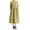 Yellow, variant on YM YOUMU Women Corduroy A-line Loose Dress with Drawstring Long Sleeve Knot Button Stand Collar Retro Style