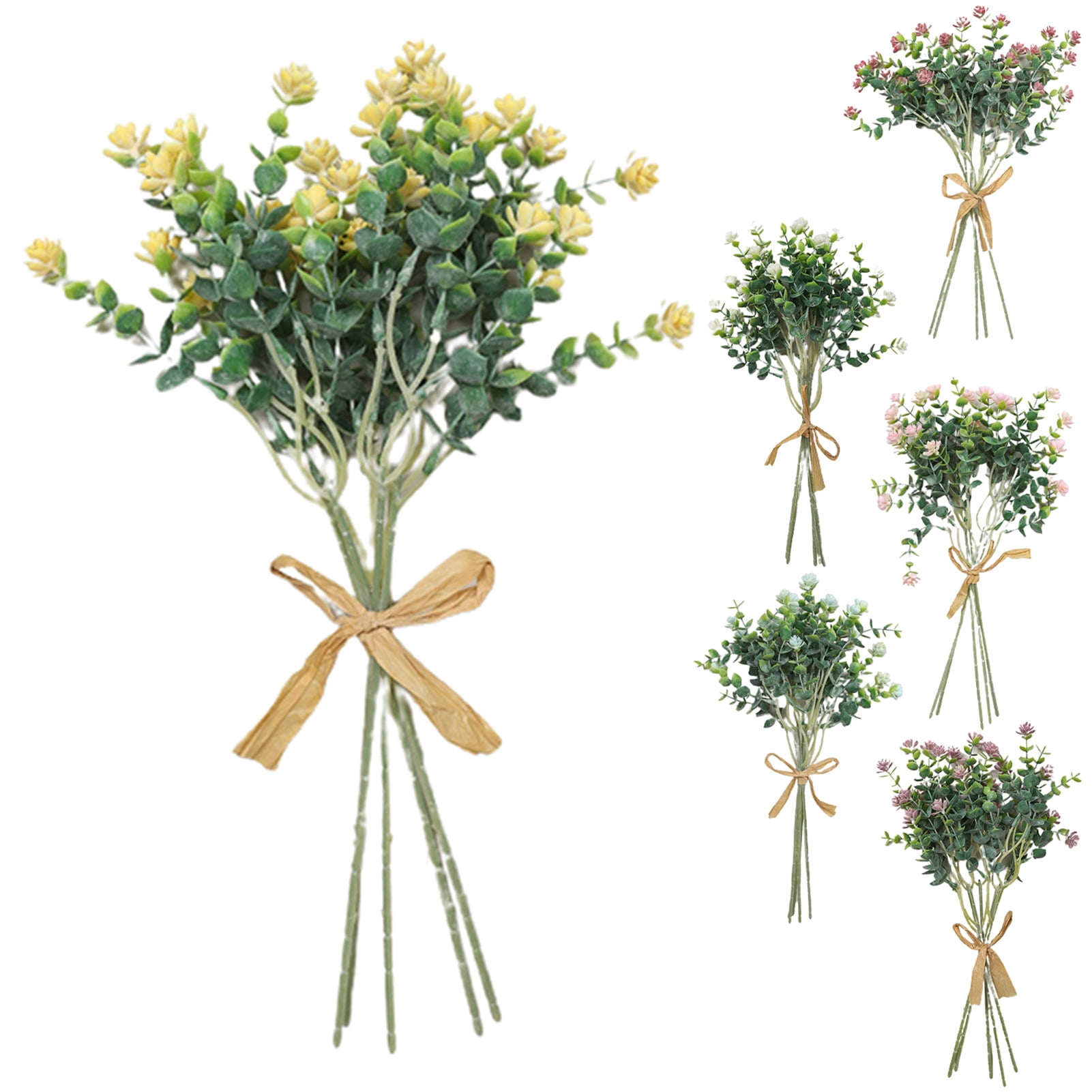 Visland 5PCS Artificial Greenery Bush, Spray Dusty Green Fake Greenery ...