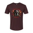 thumbnail image 2 of Wild Bobby, The Thin Red Line Spartan Helmet Patriotic Eagle Mens Premium Tri Blend Tee, Cardinal, Small, 2 of 6