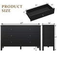 thumbnail image 3 of Heynemo Black Fluted 6 Drawer Dresser, Wide Modern Storage Cabinet for Bedroom Living Room Hallway, 3 of 10