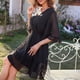 thumbnail image 4 of Vestido con cintura elástica,Vestido cruzado con cuello en V Vestido con manga acampanada Vestido cruzado con cuello en V Diseño de última generación, 4 of 6