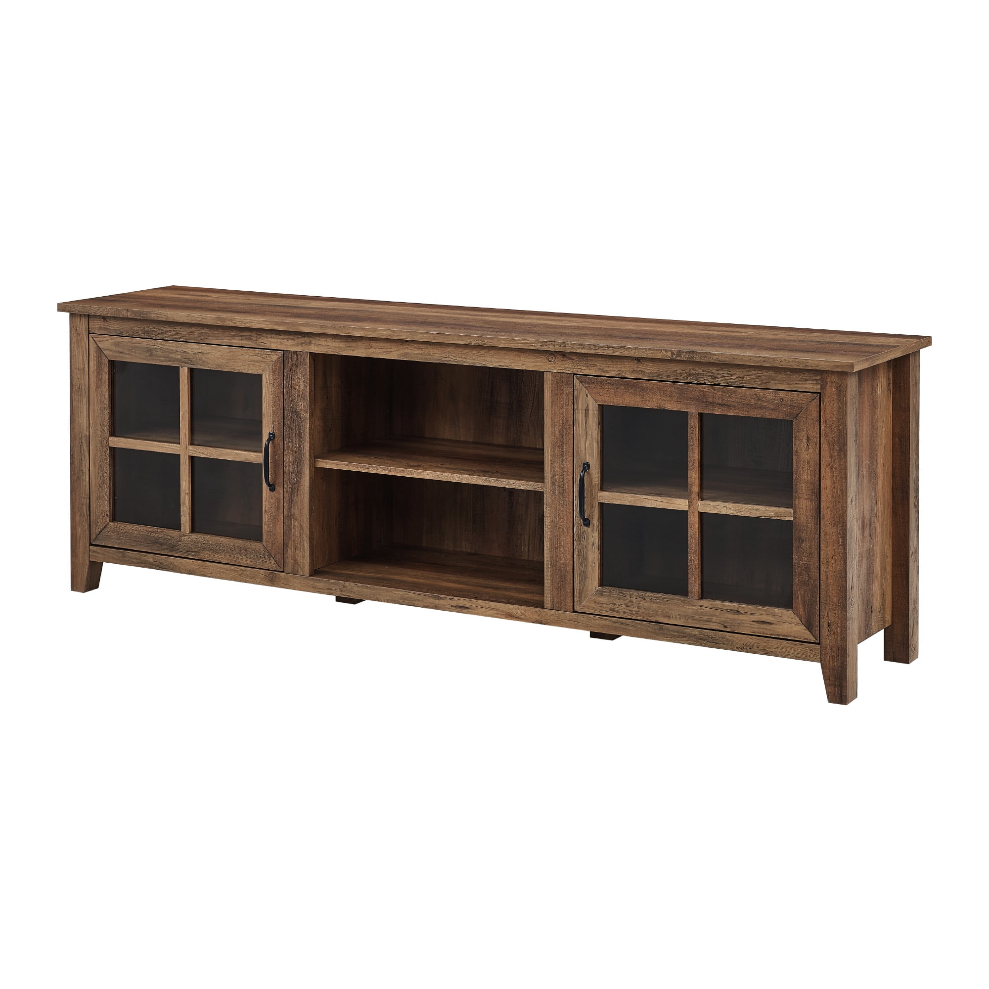Walker Edison Farmhouse TV Stand for TVs Up to 80", Rustic Oak