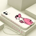 thumbnail image 1 of Cartoon Phone Case For iPhone 16 15 14 13 12 11 Pro Max Mini X XR XSMAX 8 7 6S Plus Soft Silicone With Hand Strap Pinks Panthers tzw, 1 of 6