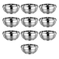 thumbnail image 2 of 10Pcs Stainless Steel Double-Layers Anti-Rust Thermal Bowl Rice Mixing Instant Noodles Container Household Kitchen Utensils Steel Color, 2 of 9