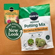 Miracle-Gro Indoor Potting Mix for Cactus and Succulent, Fast-Draining Formula, 8 qt.
