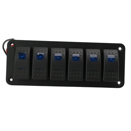 6 Gang Rocker Switch, Antiglare IP65 Waterproof Overcurrent Protection ...