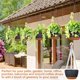 thumbnail image 5 of Macetas colgantes para plantas de interior y exterior de 8 pulgadas con orificio de drenaje y bandeja extraíble cestas colgantes de plástico (gris osc, 5 of 6