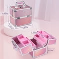 thumbnail image 5 of Makeup Case Makeup Box Cosmetic Organizer Case Portable Make Up Artist Travel Case Storage Box 4 Trays with Dividers Lockable Hard Train Case Nail Tech Supply Storage Mermaid Pink, 5 of 8