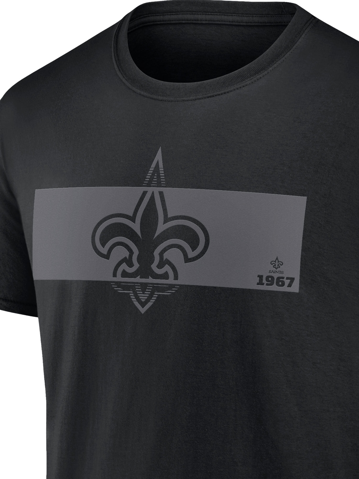NFL New Orleans Saints Men's Cotton Black Short Sleeve T-Shirt