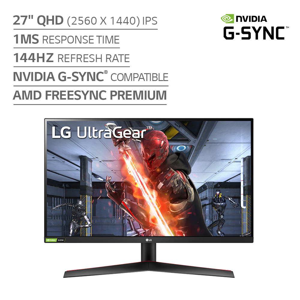 LG 27” UltraGear QHD (2560 x 1440) Nano IPS Gaming Display with 1ms (GtG) Response Time - 27GN800-B - image 3 of 9
