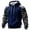 Dark Blue, variant on yuCgh Men's Camouflage Hoodie with Stand Collar, Plus Size Casual Sweatshirt, Button Front Design for Easy Wear and Stylish Layering,Dark Blue L