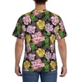 thumbnail image 3 of Vsdgher Colorful Roses Print Men's Dry Fit Mesh Athletic Shirts Moisture Wicking Tennis T-Shirt Tops, 3 of 9