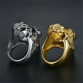 thumbnail image 3 of Lovelords Hot Sale Men's Ring 14K Yellow Gold Lion Head Rings For Men Male Punk Rock Animal Jewelry, 3 of 6