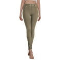 thumbnail image 3 of Ma Croix Womens High Waisted Compression Button Casual Office Wear Stretch Jeggings, 3 of 5