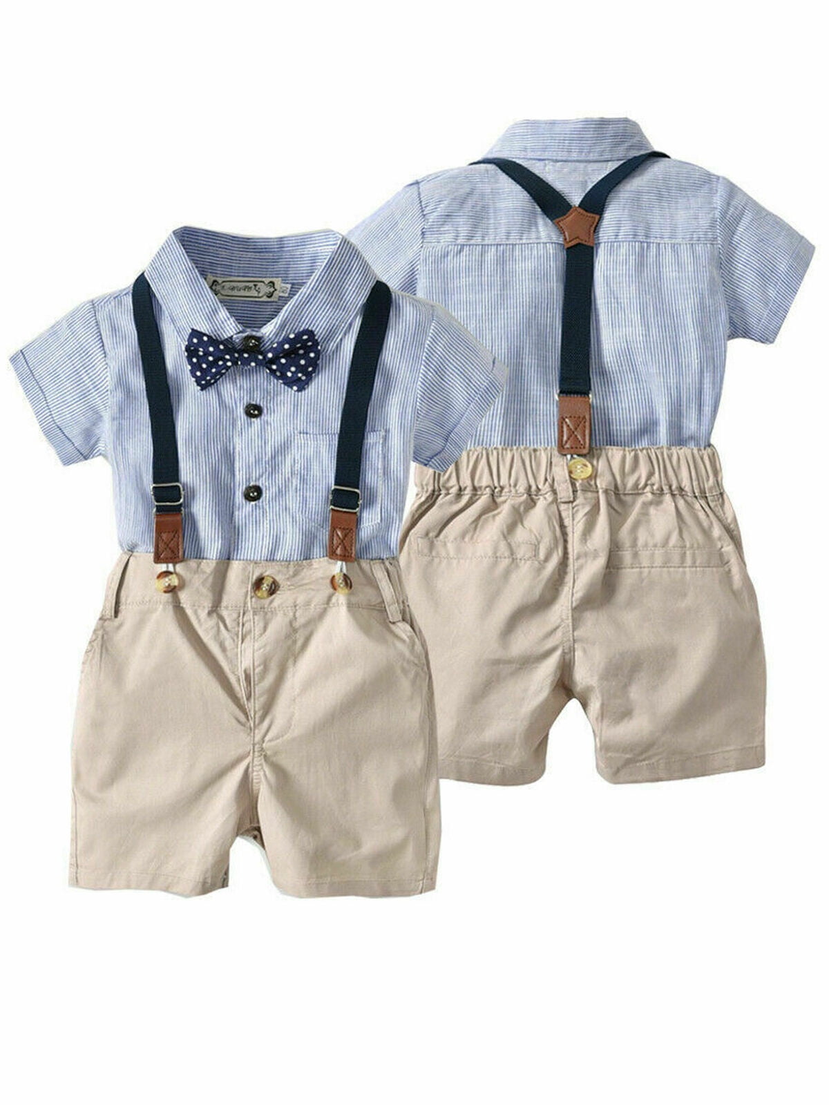 Toddler Kids Baby Boys Outfit Clothes Shirt+Shorts Pants Gentleman Party Suit 