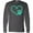 Light Charcoal Grey, variant on Inktastic Teal Heart With Paw Print Long Sleeve T-Shirt