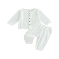 thumbnail image 1 of Unisex Fall Outfits  Solid Color Tops and Elastic Waist Pants for Kids, 1 of 9
