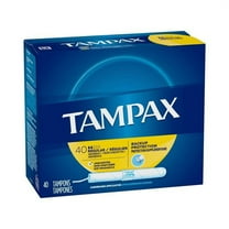 Tampax 783577-BX Regular Regular Absorbency Cardboard Applicator Individually Wrapped Tampon - Pack of 40