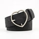 thumbnail image 1 of Nvzi Cinturón de cuero sintético para mujer, con botones en forma de corazón, para vestir y jeans, para niñas y mujeres (negro), 1 of 5
