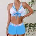 thumbnail image 2 of ZQGJB Women Two Piece Swimsuit Plus Size Bathing Suits Floral Tropical High Waisted Beachwear Tummy Control Board Shorts Halter Tops(Mint Green,XL), 2 of 6