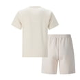 thumbnail image 5 of Domuza Mens Casual 2 Piece Outfits-Short Sleeve Athletic Set Oversize T-Shirts Drawstring Tracksuit Set Khaki 2XL, 5 of 5