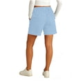 thumbnail image 7 of HADST HADST Women's Pleated High Waisted Denim Shorts Elastic Waist Wide Leg Stretchy Faux Jeans with Side Pockets, 7 of 7