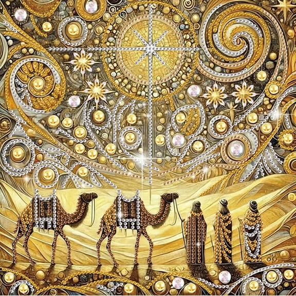 5D DIY Diamond Painting Kit Desert Religion Special Diamond-Shaped Handcrafted Artwork Suitable for Beginners and Adults For Home Wall Decor and Holiday Gifts