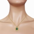 thumbnail image 3 of Galaxy Gold 13.6 CT. 14k 18" Yellow Gold Necklace with Natural Briolette Dyed Green Sapphire and Diamonds, 3 of 3